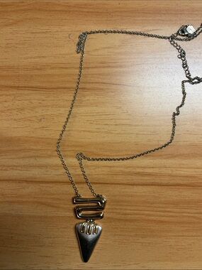 Silver and Gold Pendant Necklace with gold chain